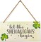 4E's Novelty Hanging St. Patricks Day Shamrock Wood Decor Sign, Green Wooden Door Hanger for Front Doors, Festive and Classy Saint Patricks Day Door Decoration, Lucky Shamrock Sign Home Decor